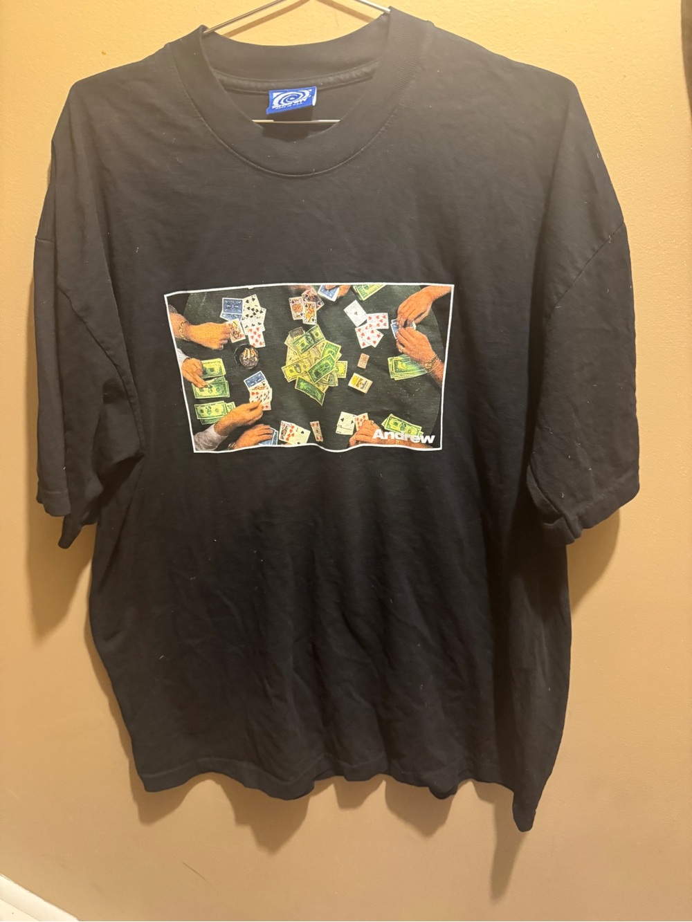 Black Graphic Poker Money T-Shirt -